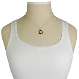 Black & Gold Talisman Lucky Charm Pendant Necklace
