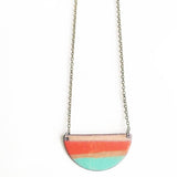 Half Moon Enamel Necklace
