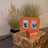 TERRACOTTA PLEATED VELVET BOX