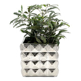 Ceramic Square Container with Silver Electroplate
