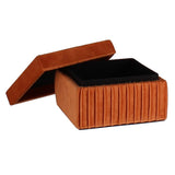TERRACOTTA PLEATED VELVET BOX