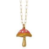 Fantasy Forest Pink Mushroom Necklace