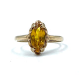 Vintage 10K Yellow Gold & Citrine ring