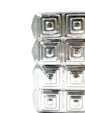 Ceramic Square Container with Silver Electroplate