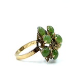 Vintage 18K Yellow Gold & Jade Cocktail ring