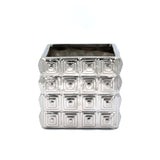 Ceramic Square Container with Silver Electroplate