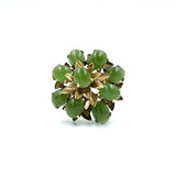 Vintage 18K Yellow Gold & Jade Cocktail ring